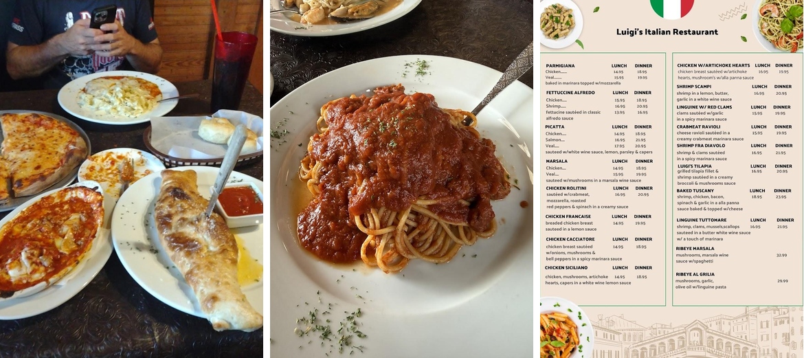 Luigi's Italian Restaurant Menu