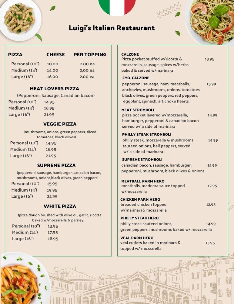 Luigi's Italian Restaurant Menu image 1