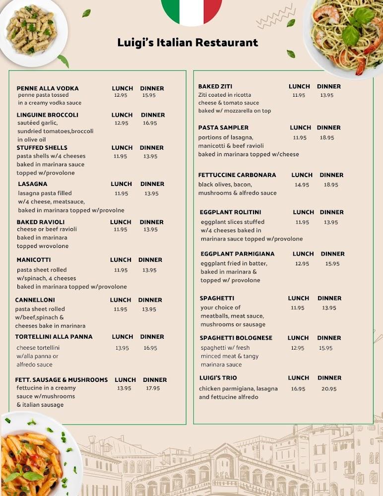 Luigi's Italian Restaurant Menu image 3