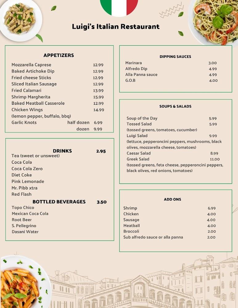 Luigi's Italian Restaurant Menu image 4